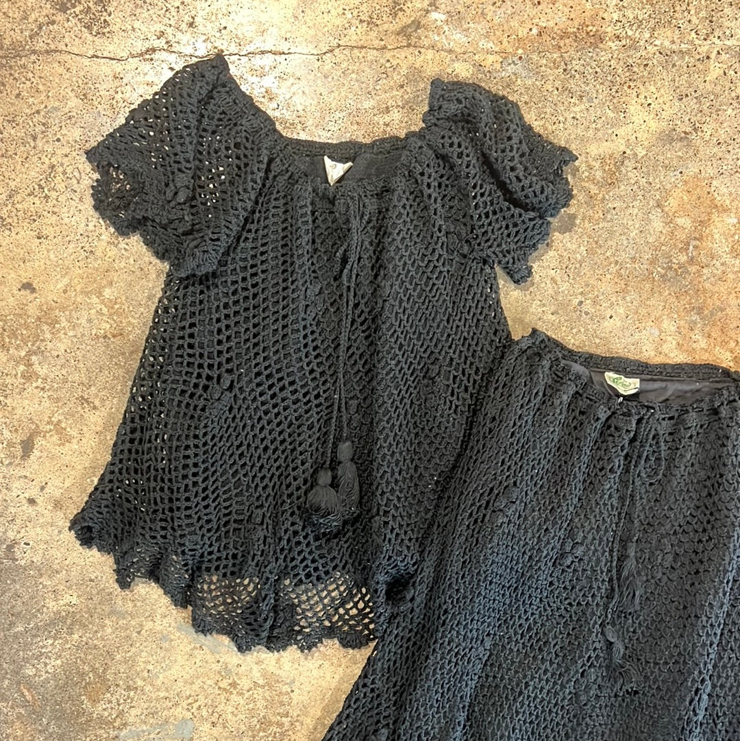 Black Crochet 2pc Set