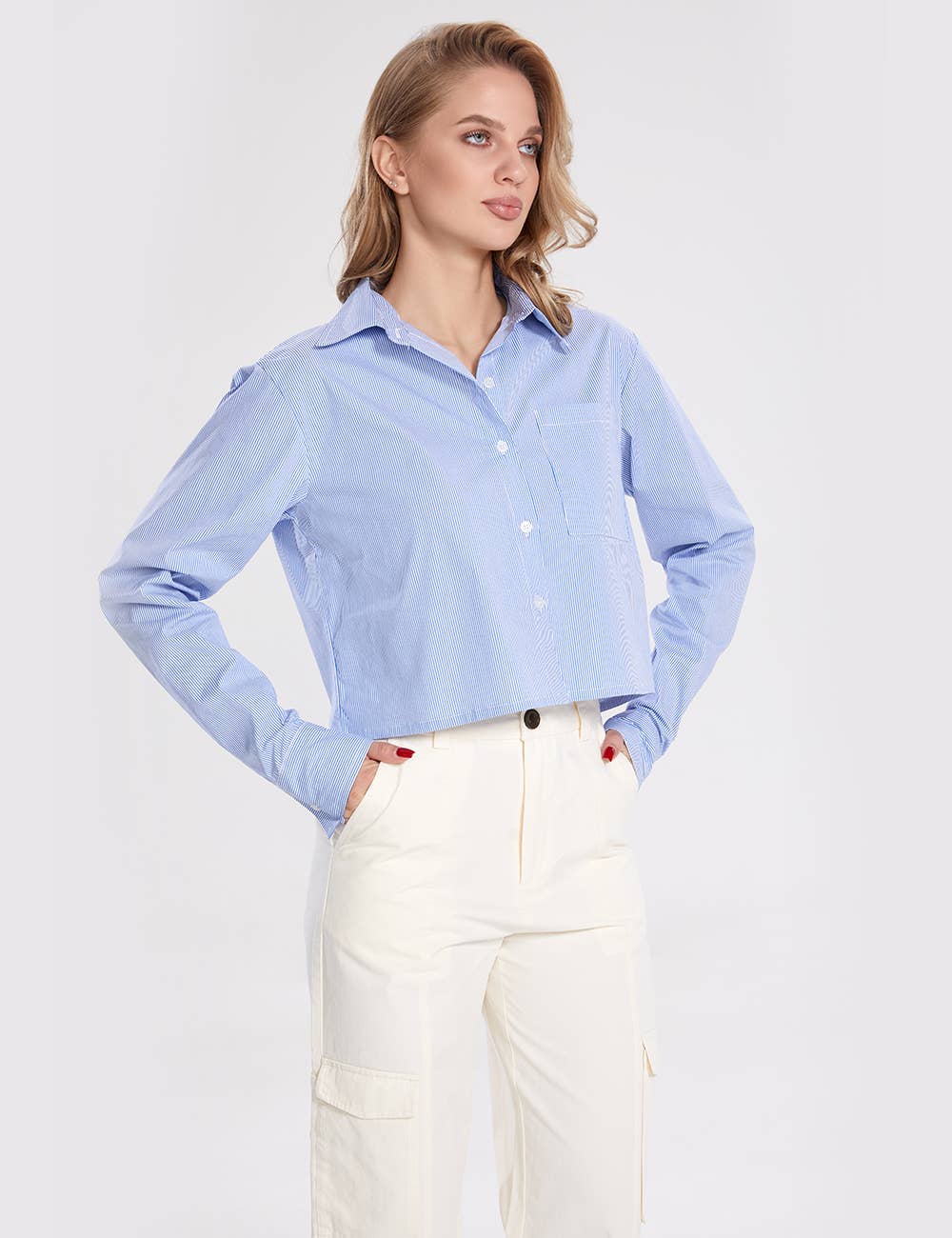 Clarence Striped Button Up Top