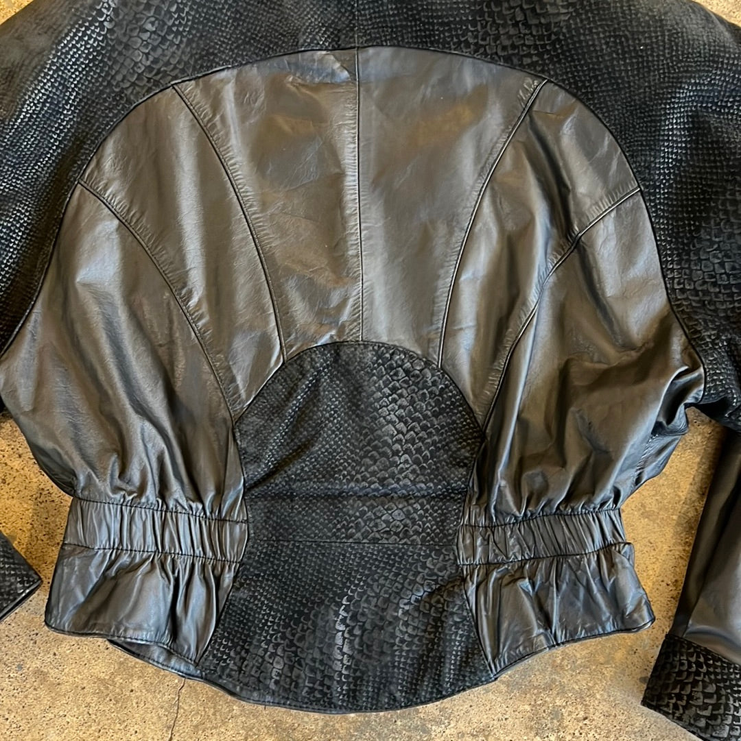 Chia Leather 80s Jacket Cropped