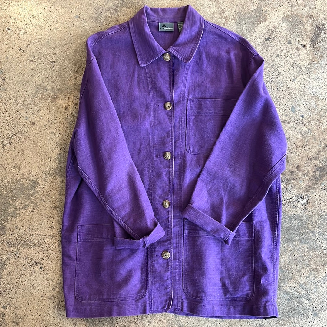 Liz Wear Ramie & Cotton Purple Chore Jacket