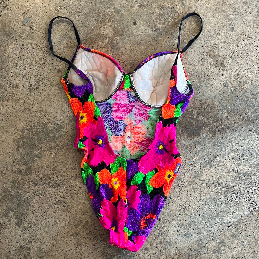 Citrus Neon Floral Swimsuit/Bodysuit