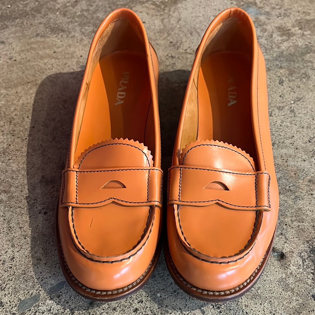 2005 S/S Orange Prada Loafers