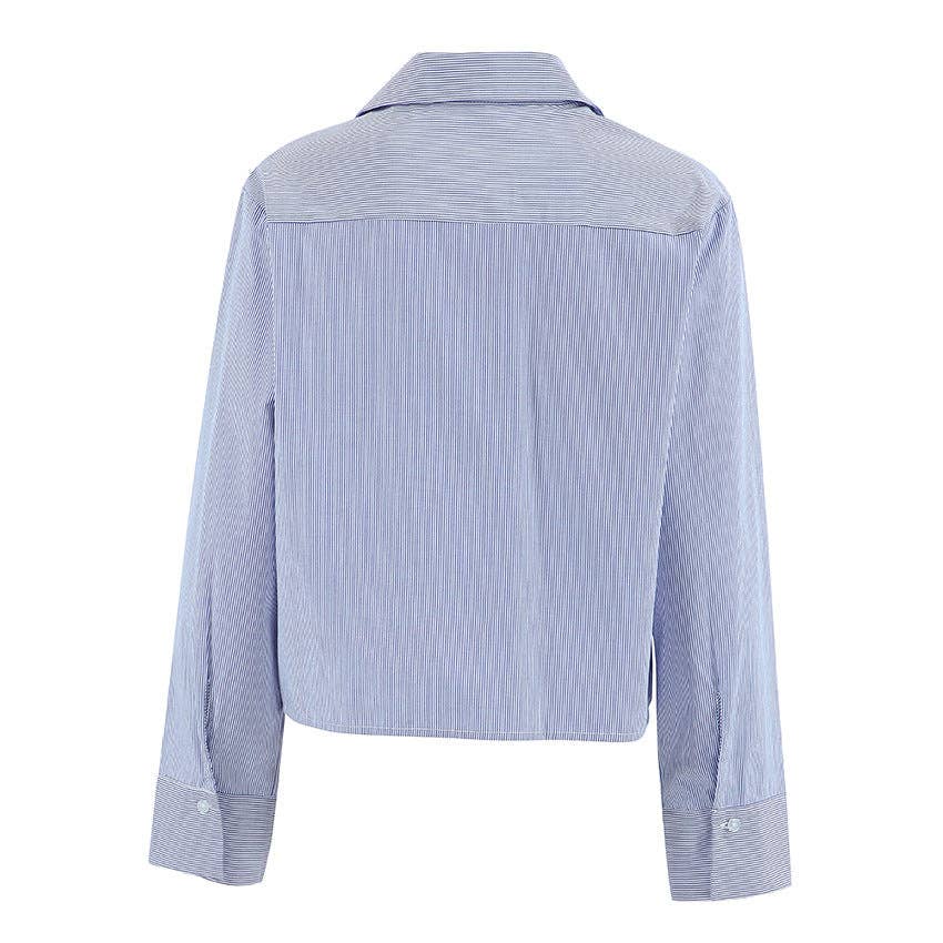 Clarence Striped Button Up Top